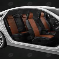 Чехлы на сидения для Volkswagen Touran (2015-2024) черный-фокс экокожа Автолидер